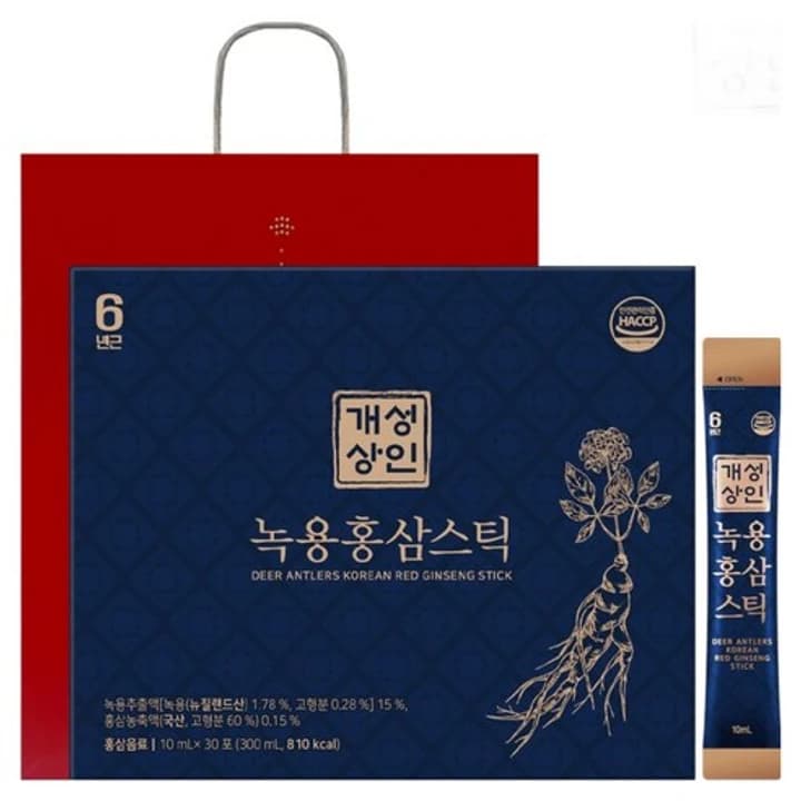개성상인 녹용 홍삼 스틱 + 쇼핑백, 300ml, 1세트